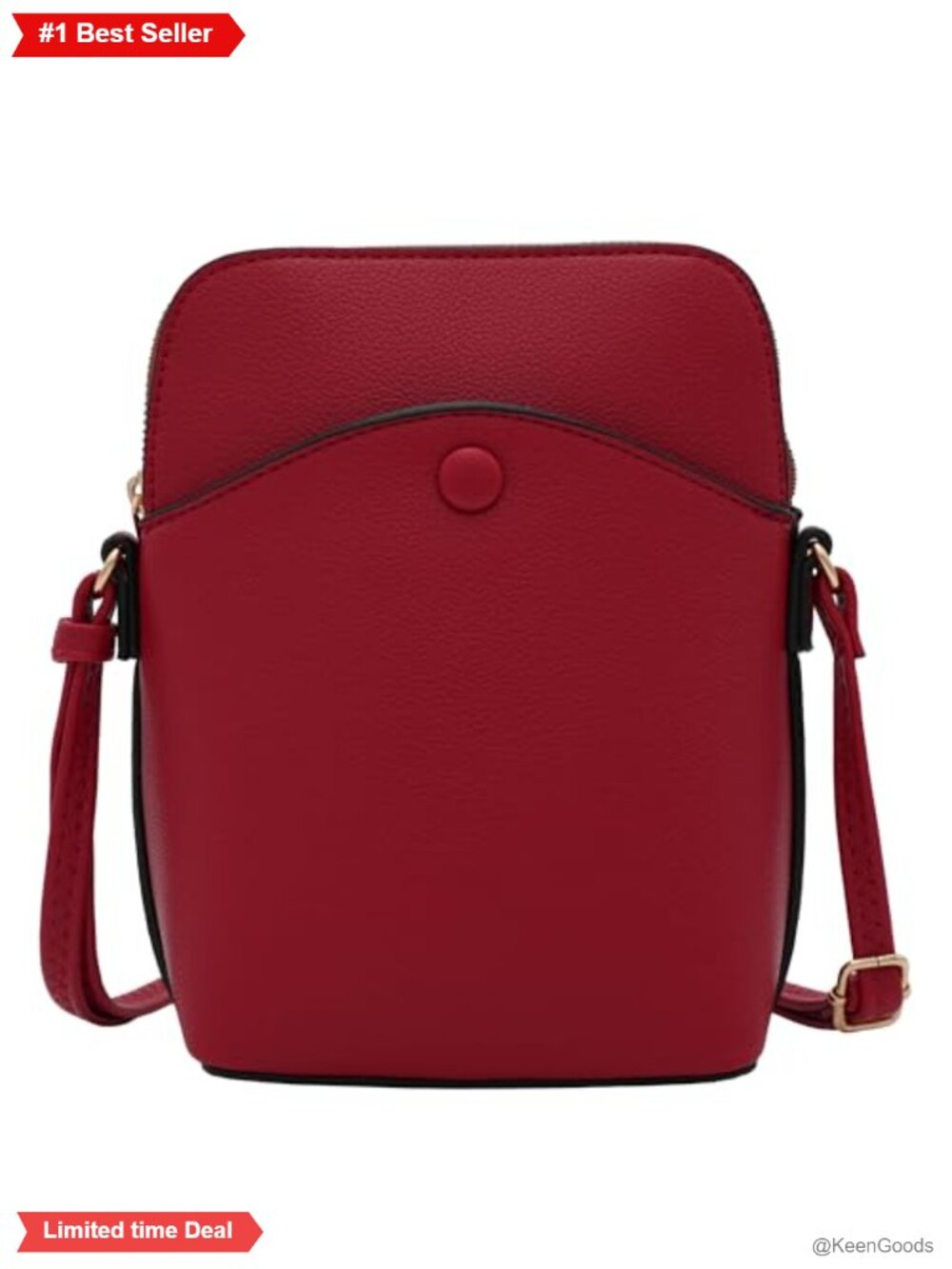 Small Crossbody Bag with Gold Tone Hardware, Pebbled Faux Leather Mini Purse